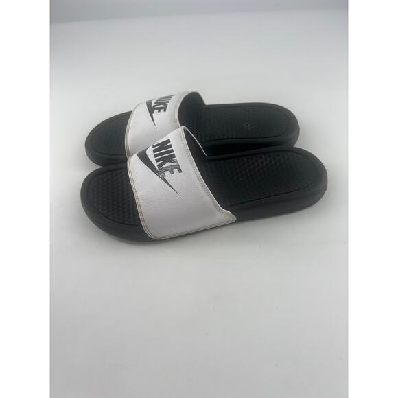 Nike Slides Sandals Womens Size 9 Black White Sports Summer Athletic Slip On - Picture 1 of 8
